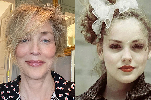 В сети сравнивают новое селфи Шэрон Стоун с фото актрисы в 19 лет (и удивляются отсутствию морщин)