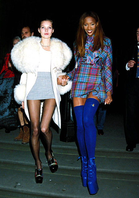 Кейт Мосс и Наоми Кэмпбелл на Неделе моды в Лондоне в 1991 году
